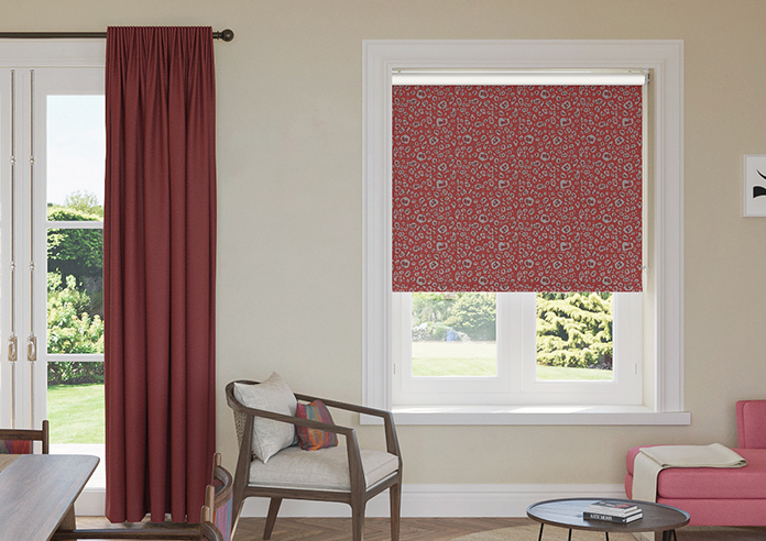 Leopard Luxe, Cherry Red - Roller Blind - Image 3